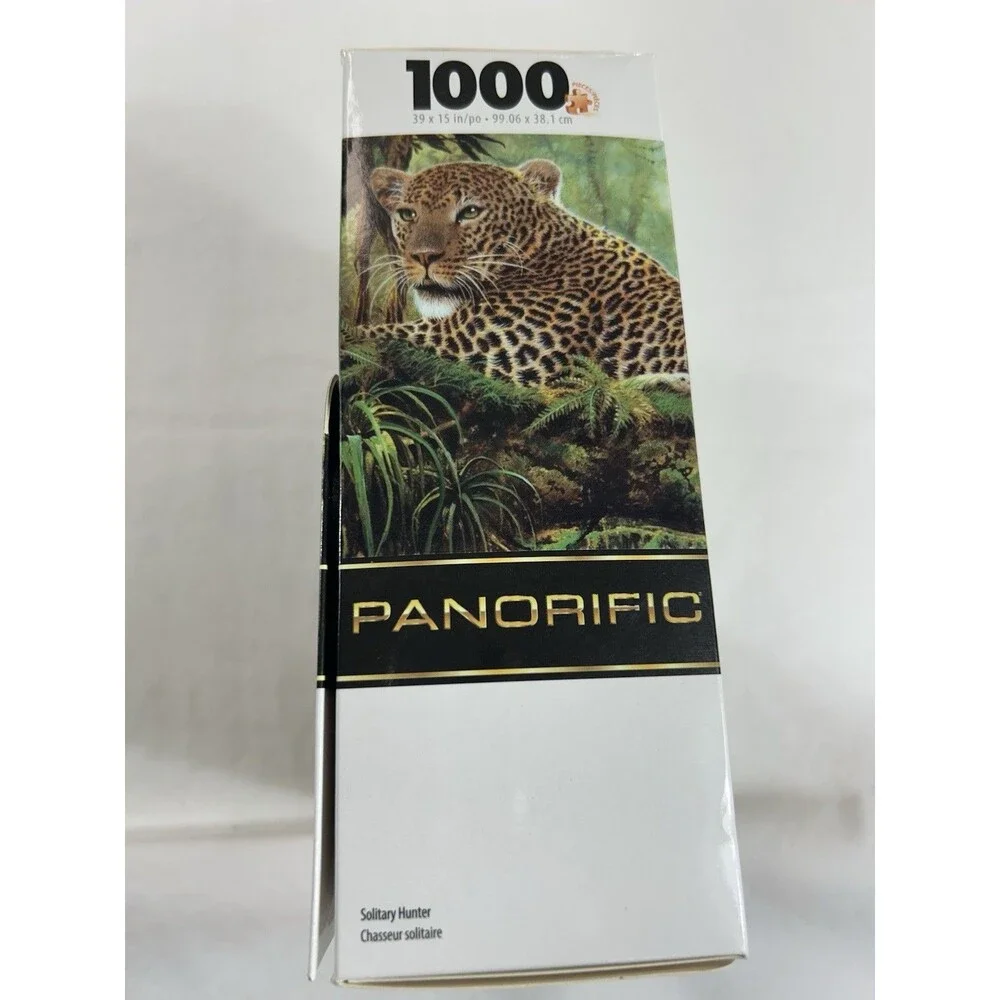 Vintage Sure-Lox Leopard in the Jungle 1000 Pc Panorific 3 Ft Jigsaw Puzzle